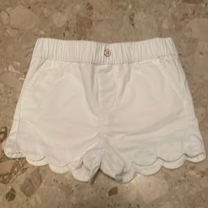 Crown & Ivy White Shorts with Scallop Bottom